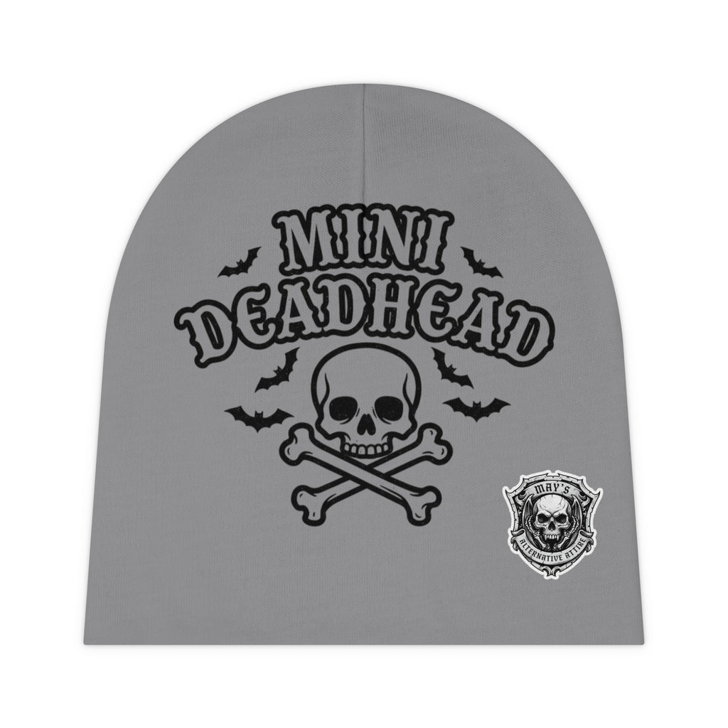 Mini Deadhead Baby Beanie — Skull & Crossbones Infant Hat (Cute Goth Newborn Gift)