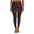 Red Roses Gothic Leggings — Women's Floral Tattoo-Style AOP Leggings