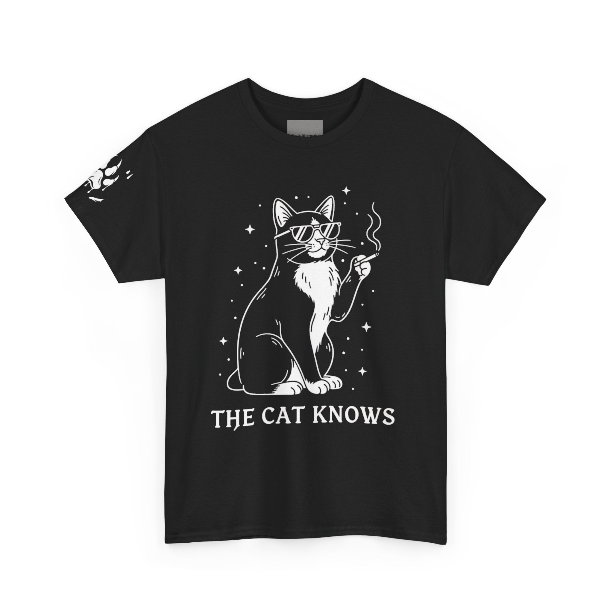 Cat KnowS Tee — ‘The Cat Knows’ Graphic T-Shirt with Mystic Cat & Roaring Back Print