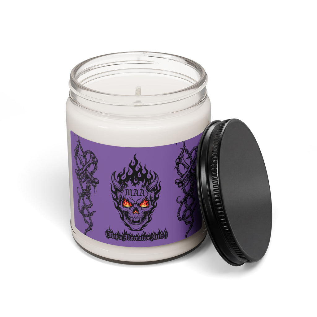 Soy Candle — Spooky Flaming Skull Scented Candle (9oz)