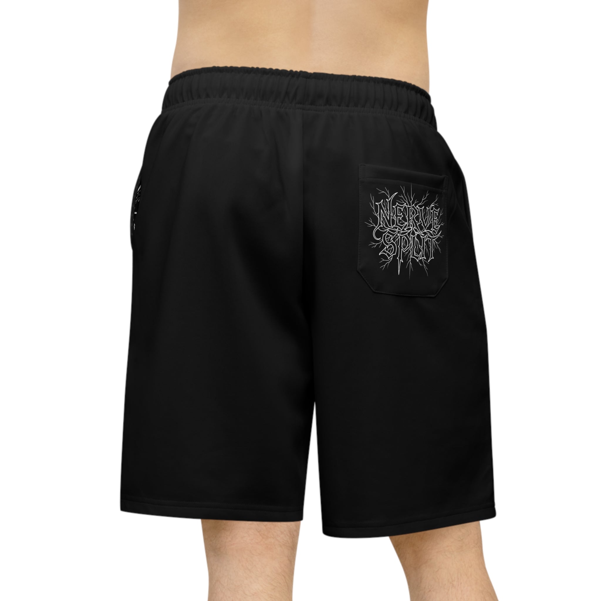 Skull Flame Athletic Shorts — Gothic Bandstyle Workout Shorts