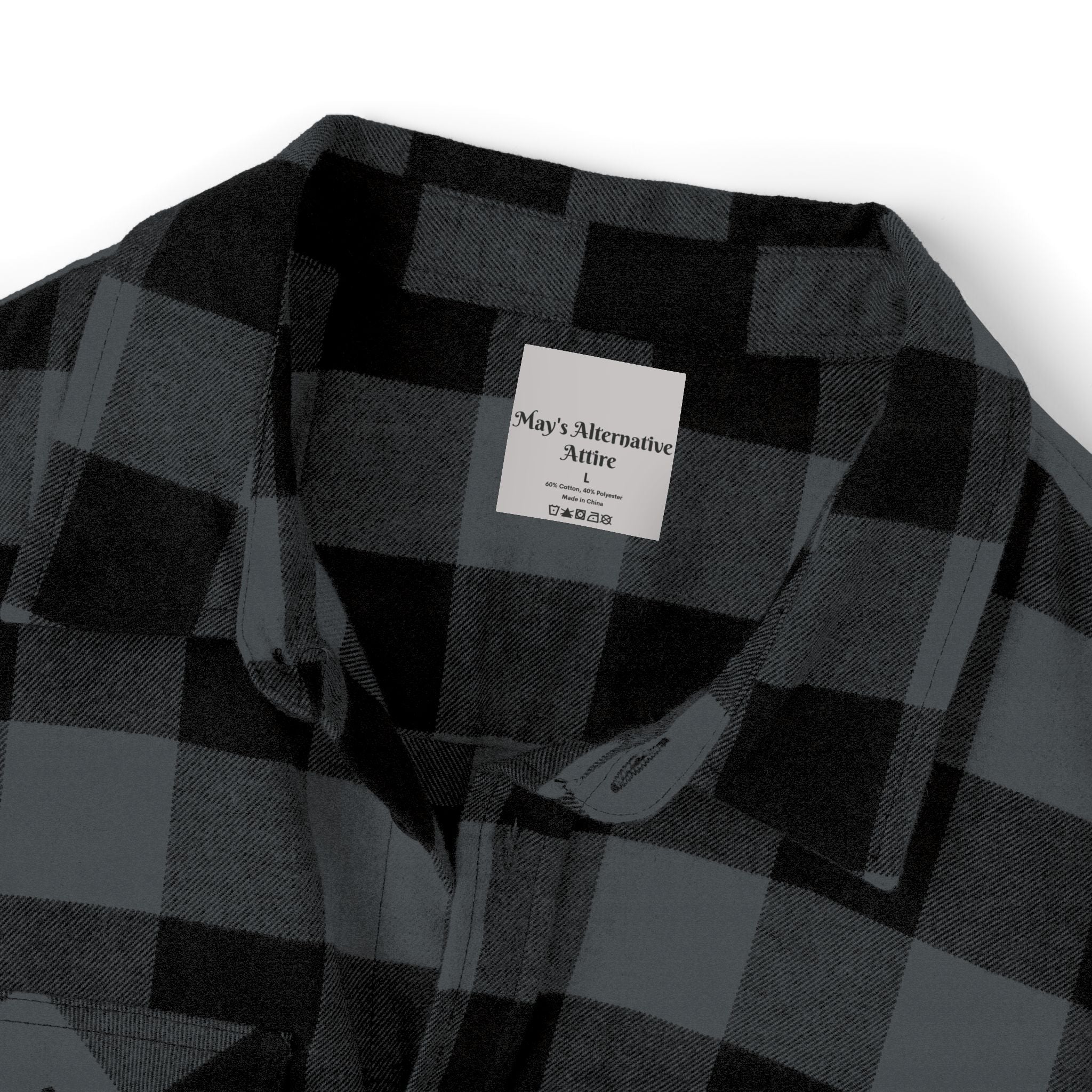 Skull Melt Flannel Shirt — Black Plaid Gothic Lumberjack Shirt