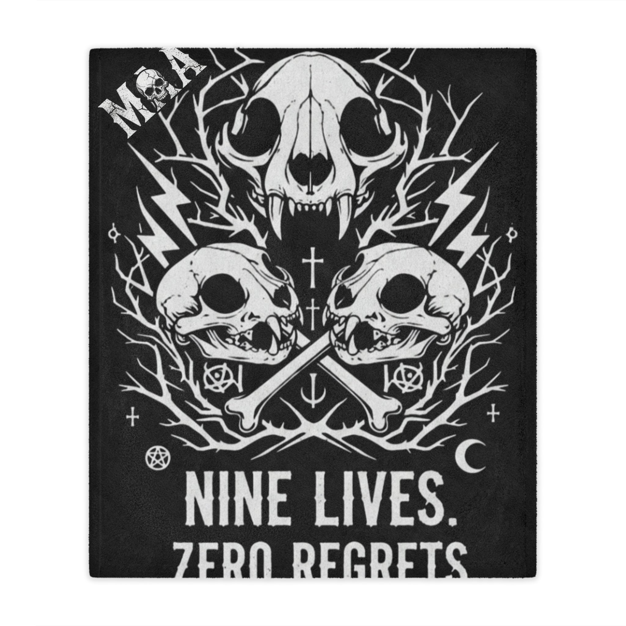 Nine Lives, Zero Regrets | MAA Going Rogue Collection Minky Blanket