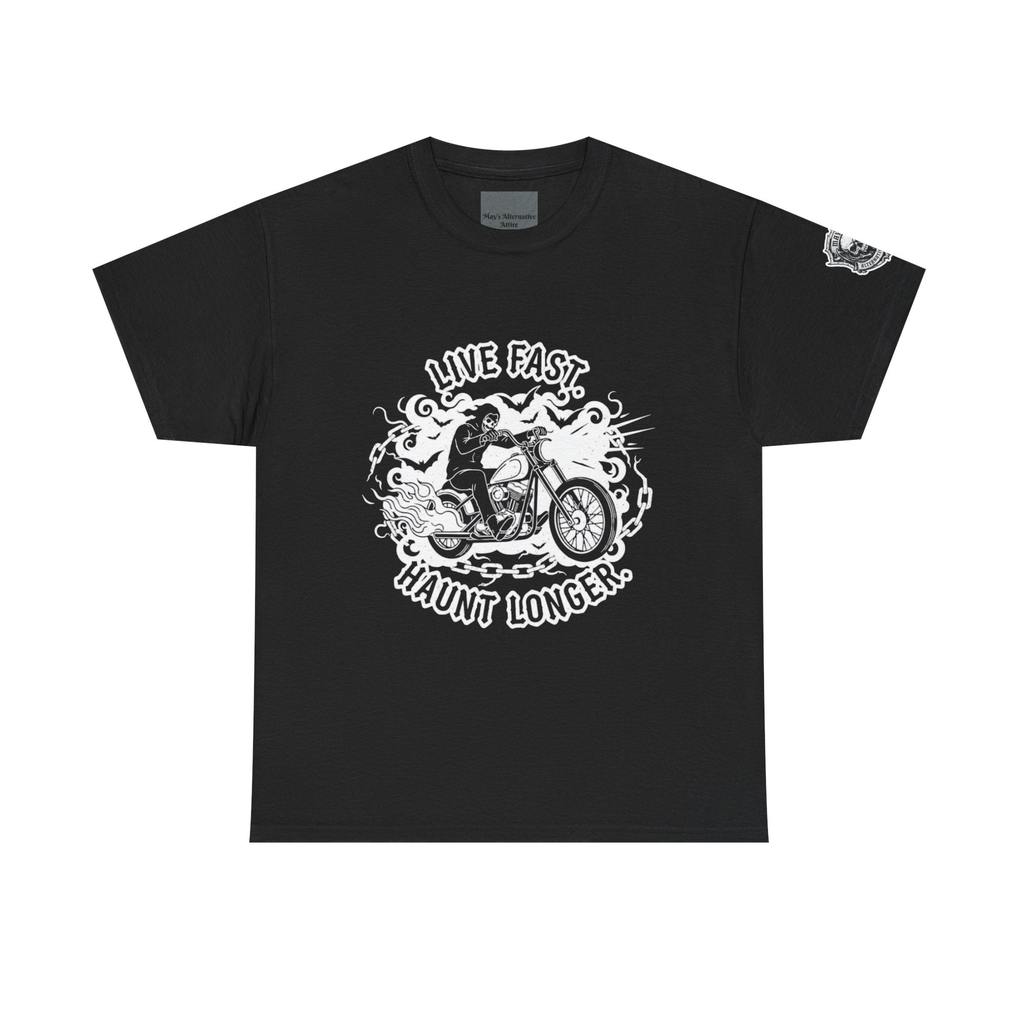 Live Fast. Haunt Longer. | MAA Flaming Moto Unisex Tee