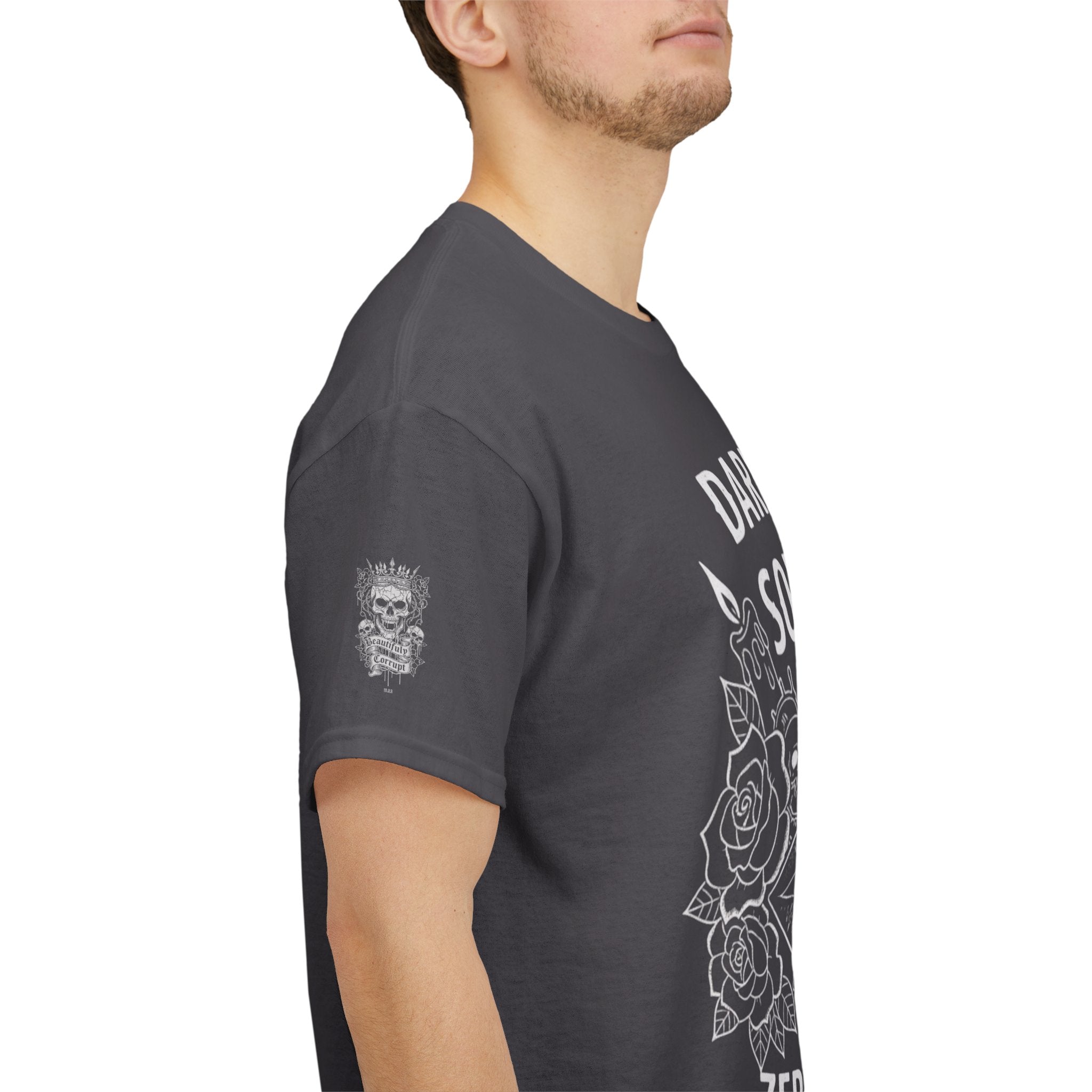 Dark Soul Skull Tee — "Dark Soul, Soft Lips, Zero F*cks" Gothic Graphic T-Shirt