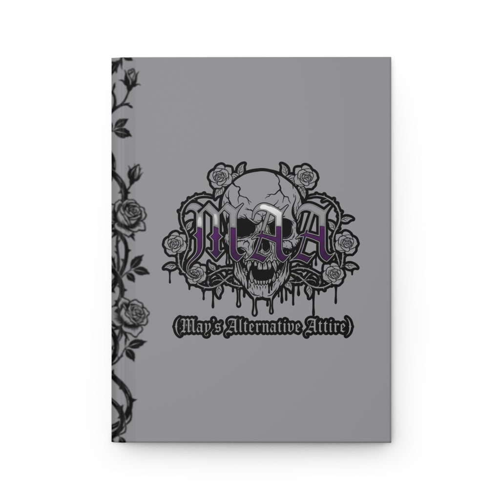 Morally Grey & Proud Hardcover Journal — Gothic Skull & Rose Notebook