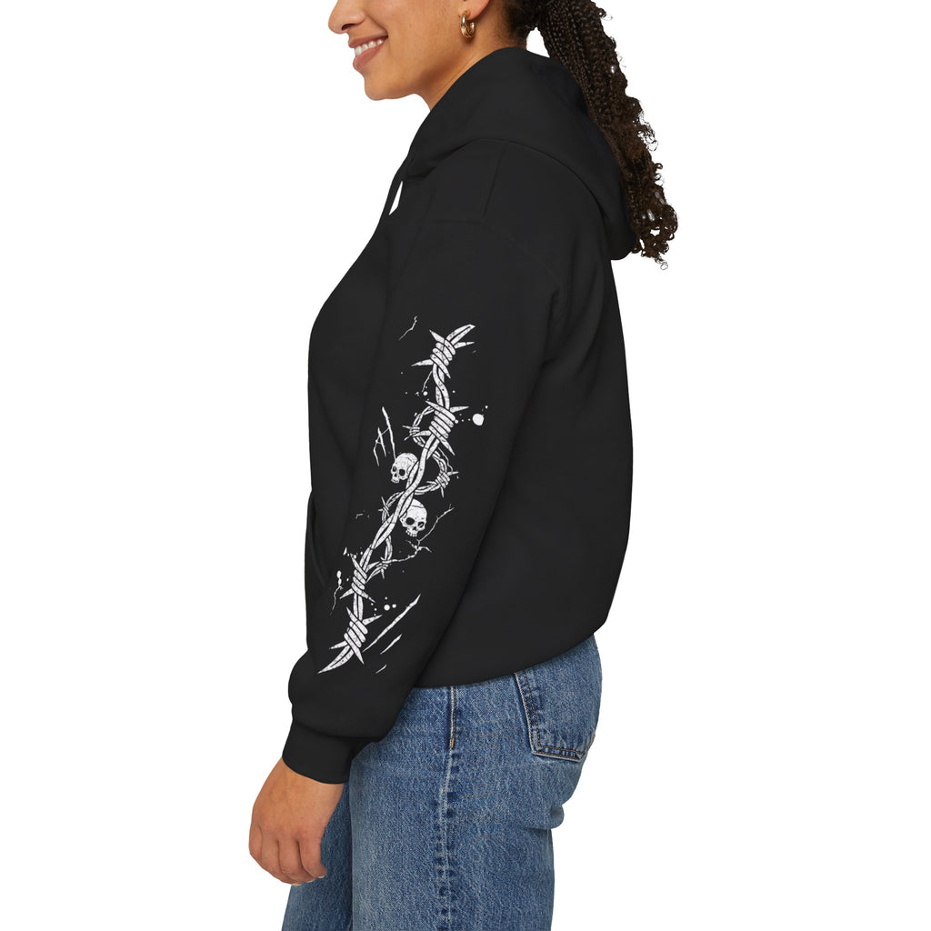 Born Between Worlds Hoodie — Gothic Occult Graphic Pullover