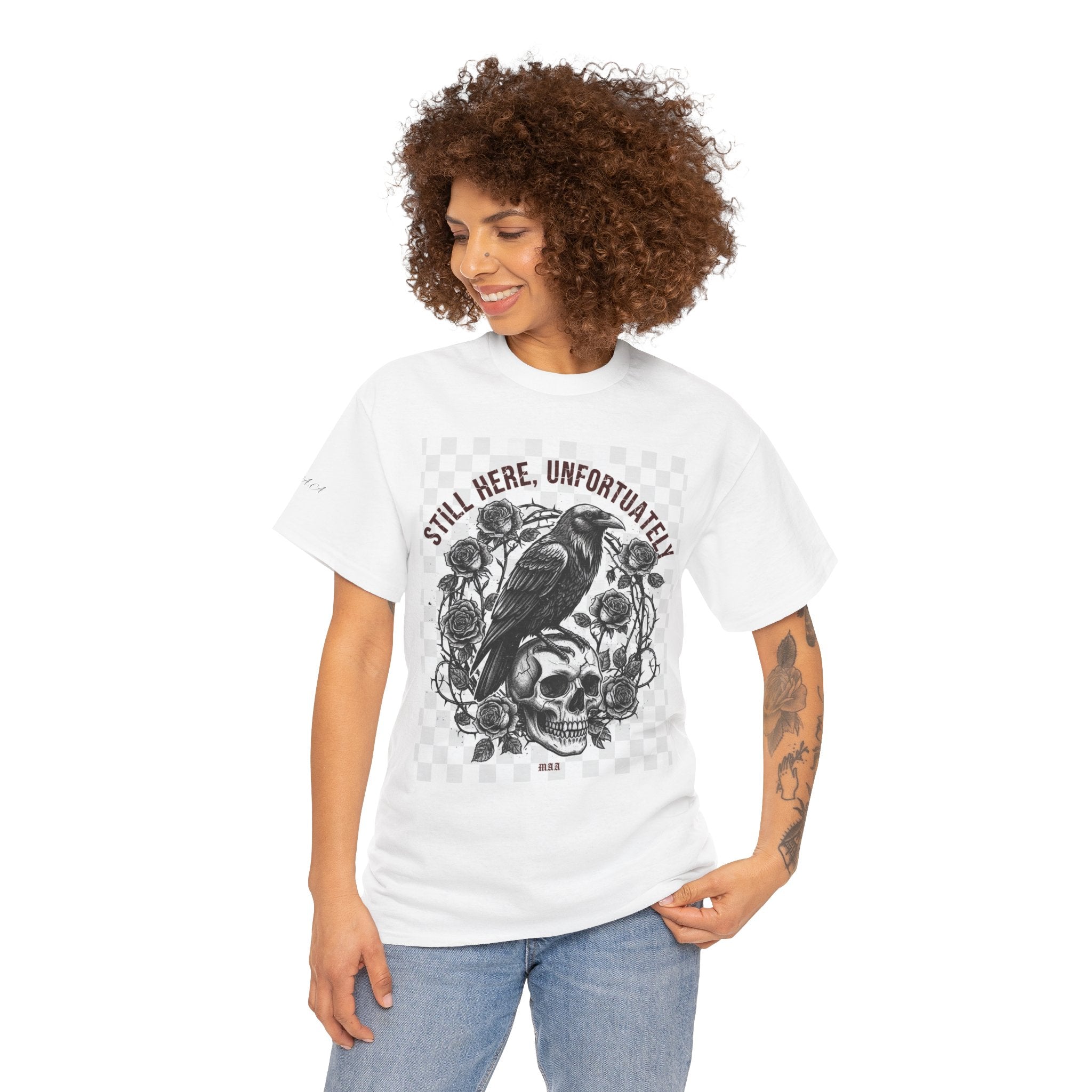 Still Here, Unfortunately | Gothic Grunge Unisex Tee