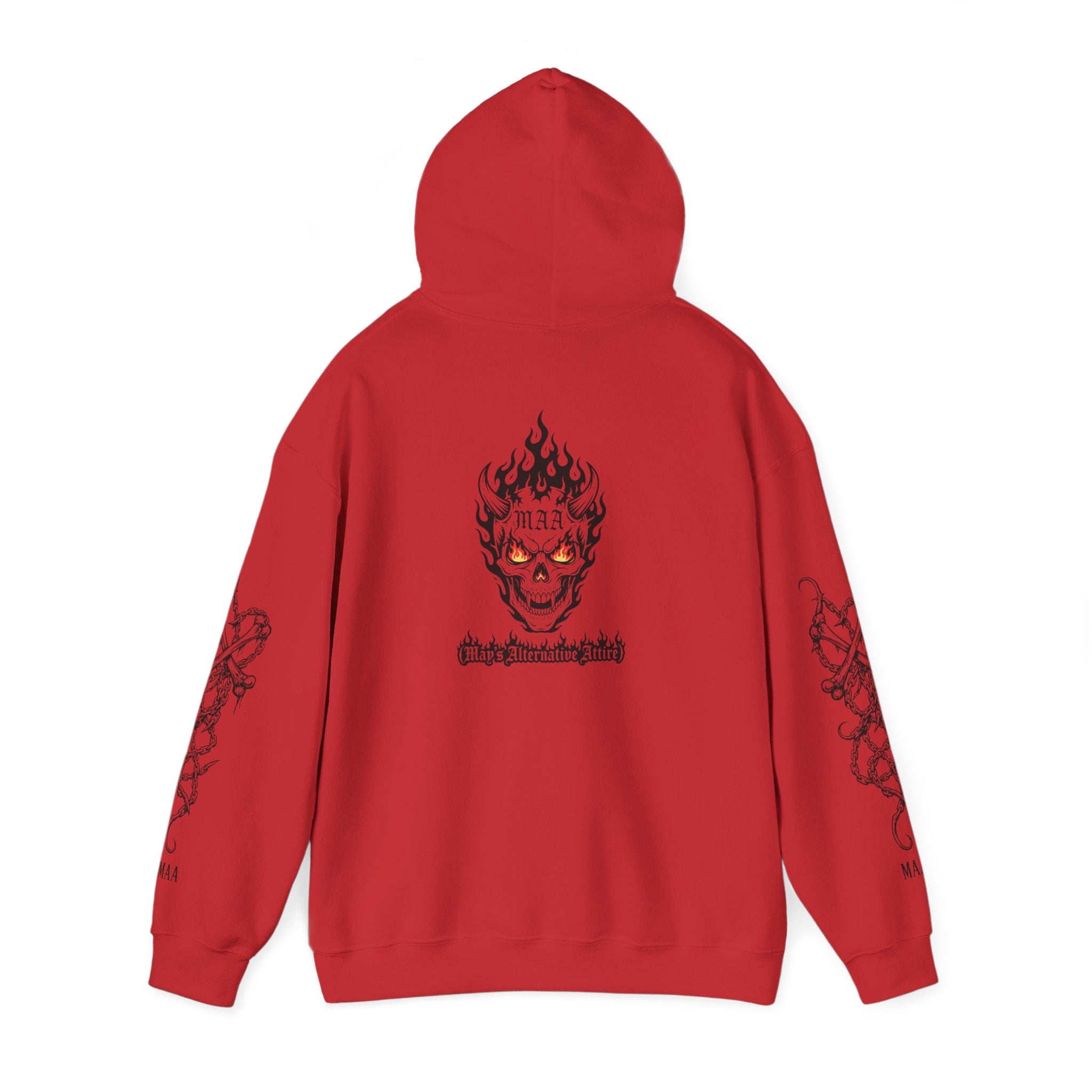 Fuel the Darkness Hoodie — Skull Flame Graphic Pullover