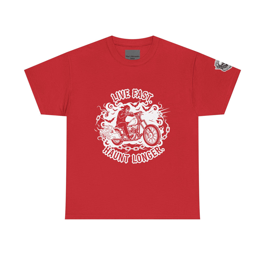 Live Fast. Haunt Longer. | MAA Flaming Moto Unisex Tee