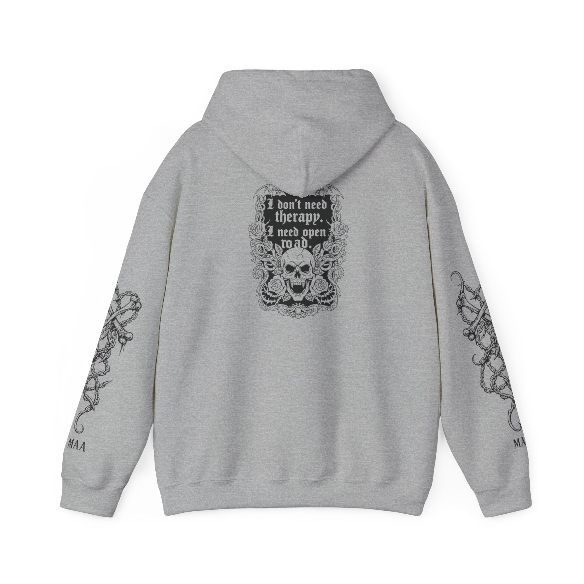 No Therapy. Just Open Road. | MAA Gothic Moto Unisex Hoodie