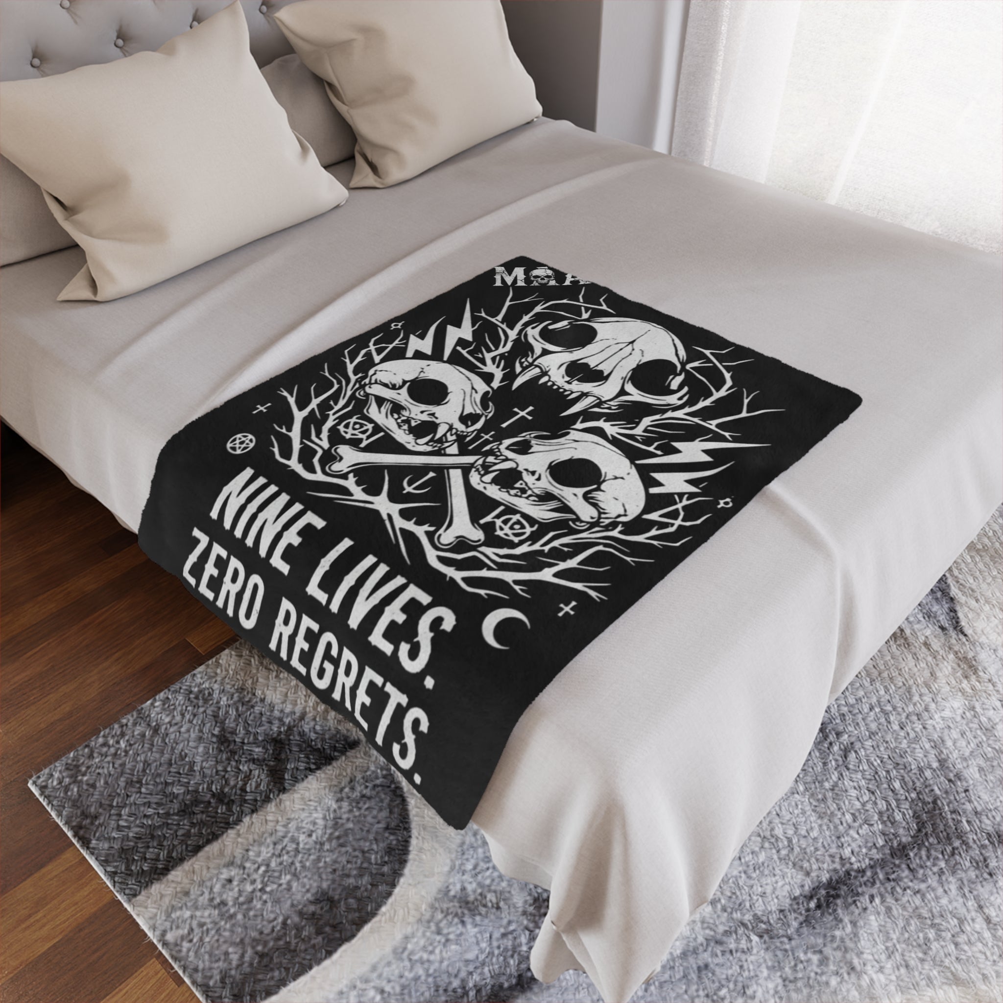 Nine Lives, Zero Regrets | MAA Going Rogue Collection Minky Blanket