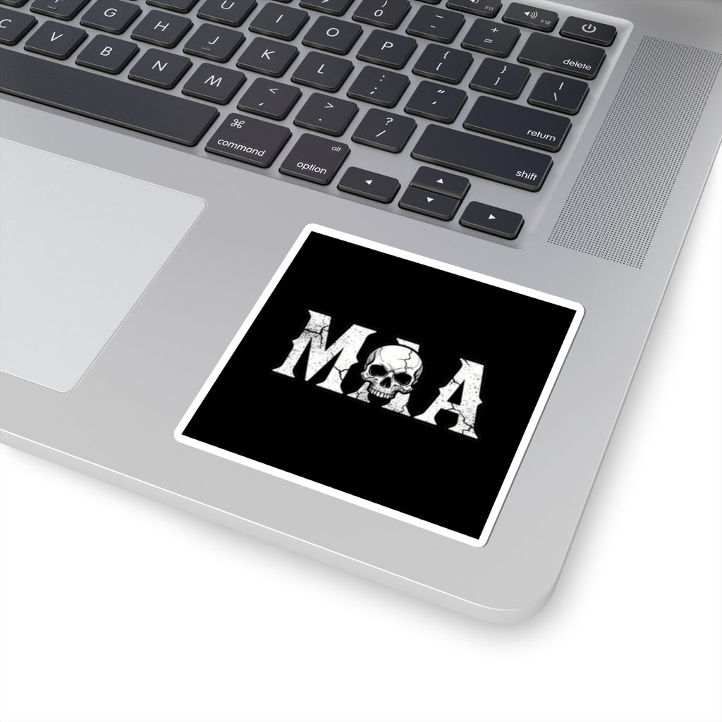 MMA Skull Logo Kiss-Cut Sticker — Distressed Combat Design for Laptops & Gear