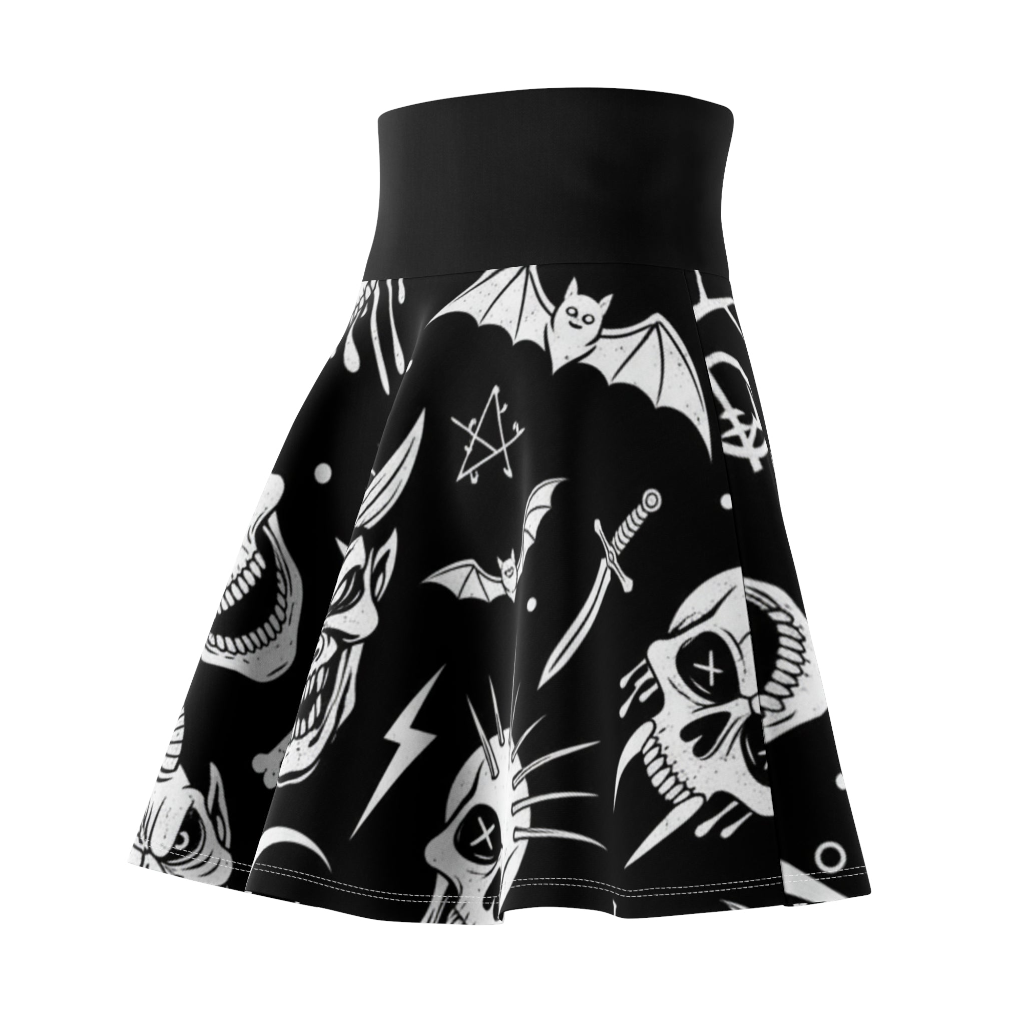 Women's Skater Skirt — 'Blood Quiet' | MAA Gothic AOP