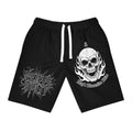 Skull Flame Athletic Shorts — Gothic Bandstyle Workout Shorts