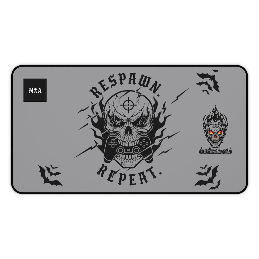 Respawn Repeat Skull Gaming Desk Mat — Gamer Mousepad for PC Setup