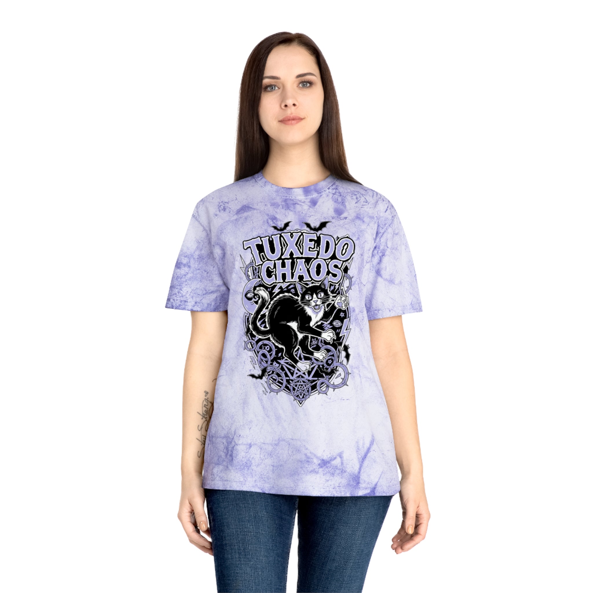 T-Shirt — "Tuxedo Chaos" Gothic Skull Graphic Tee (May's Alternative Attire)