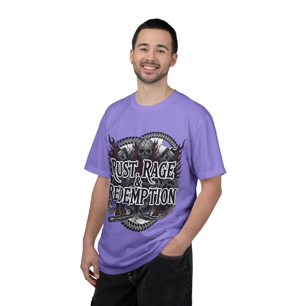 Rust, Rage & Redemption — White Stencil | MAA Gasoline & Ghosts Unisex Tee
