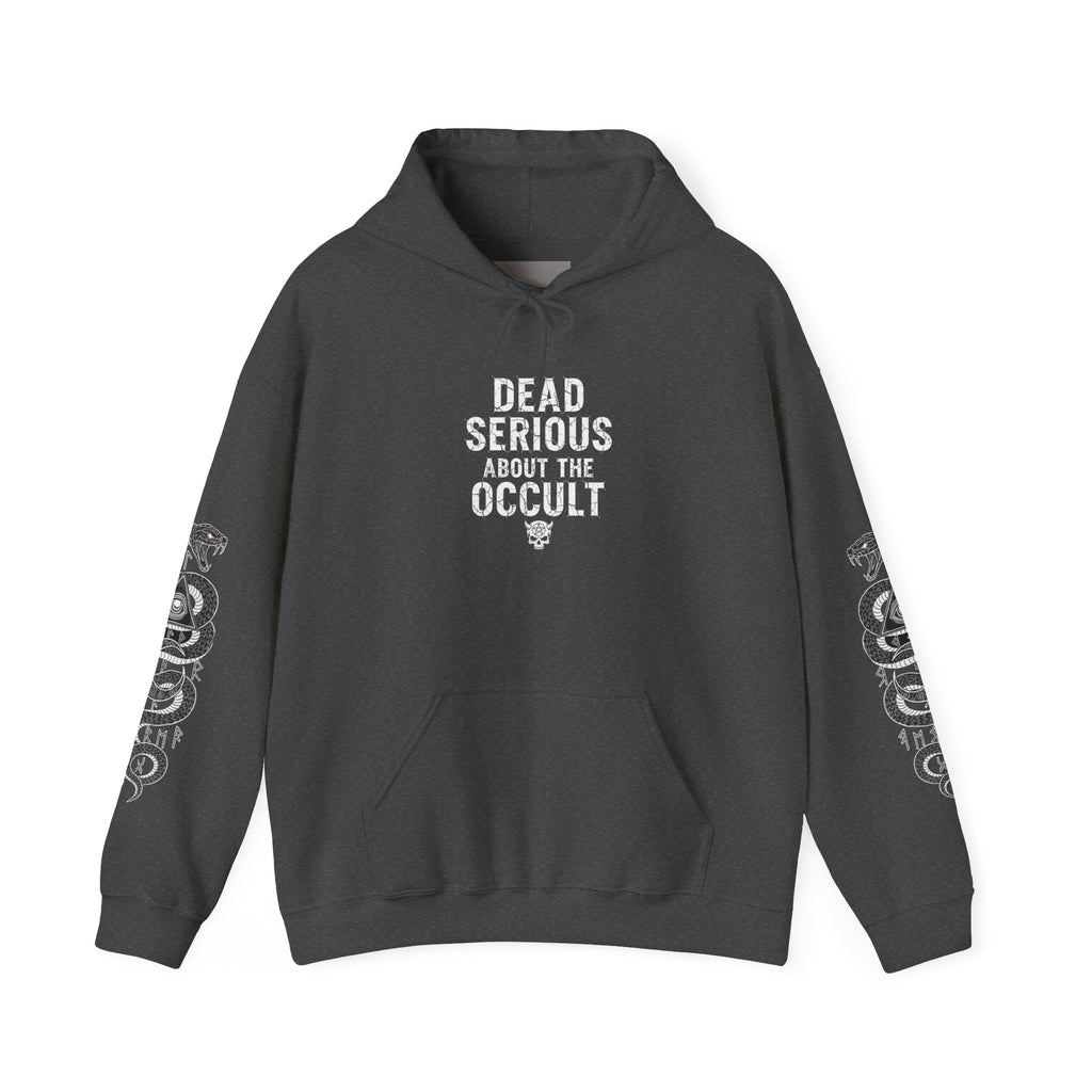 Occult Skull Hoodie — "Dead Serious About the Occult" Gothic Pullover