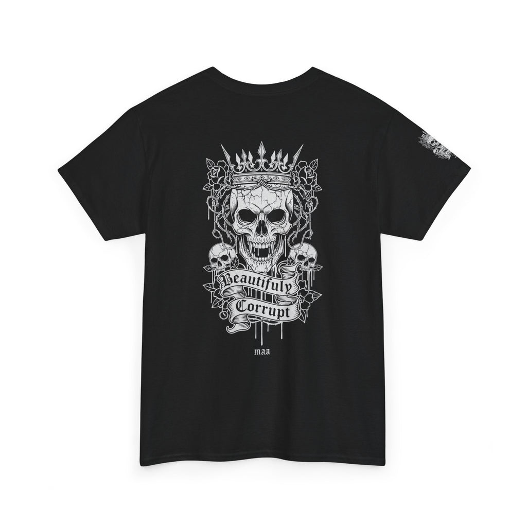 Skull Rose Graphic Tee — "Too Pretty to Be This F*cked Up" Gothic Punk T‑Shirt