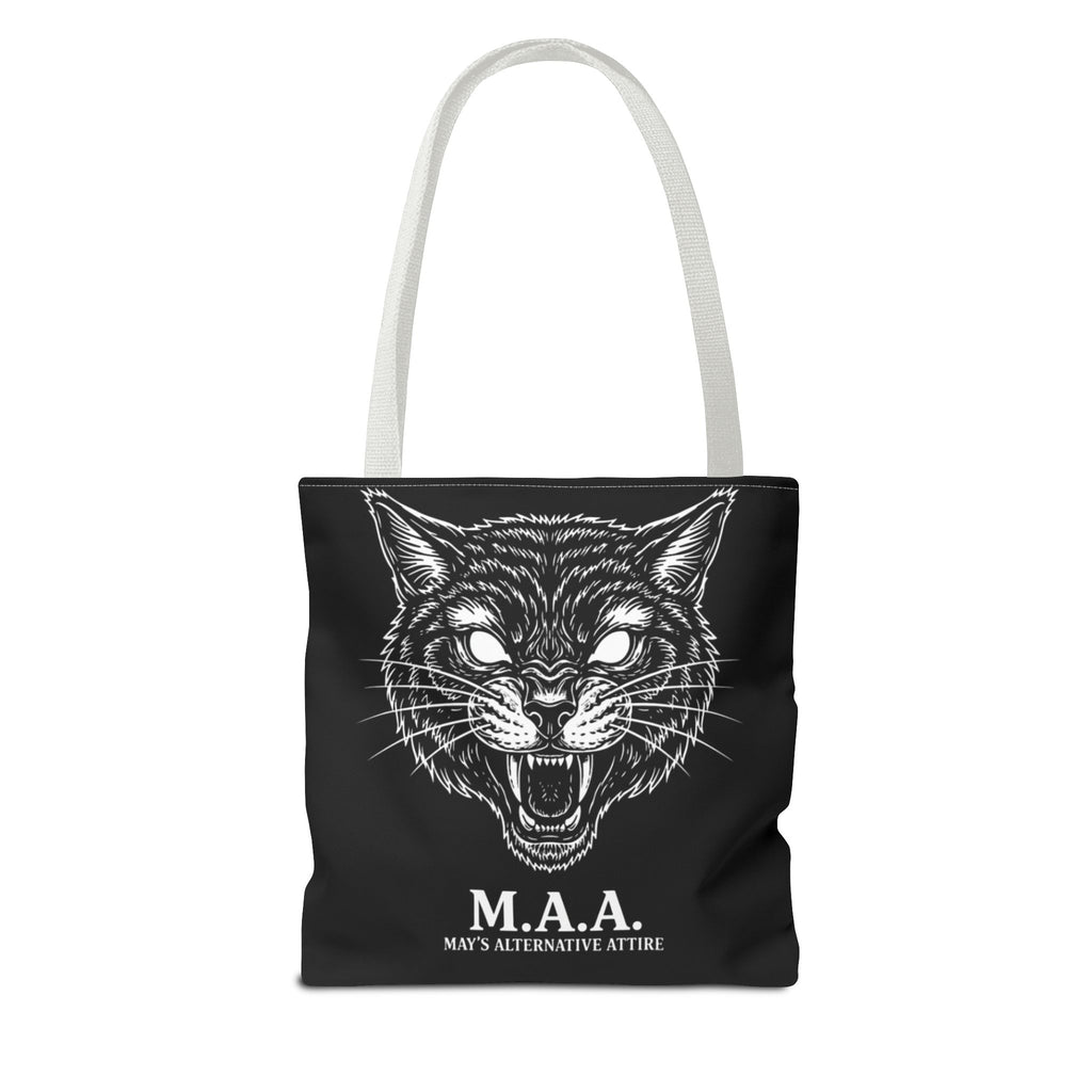 Witchy Cat Tote Bag — “Familiar Vibes Only” & M.A.A. Gothic Black Tote