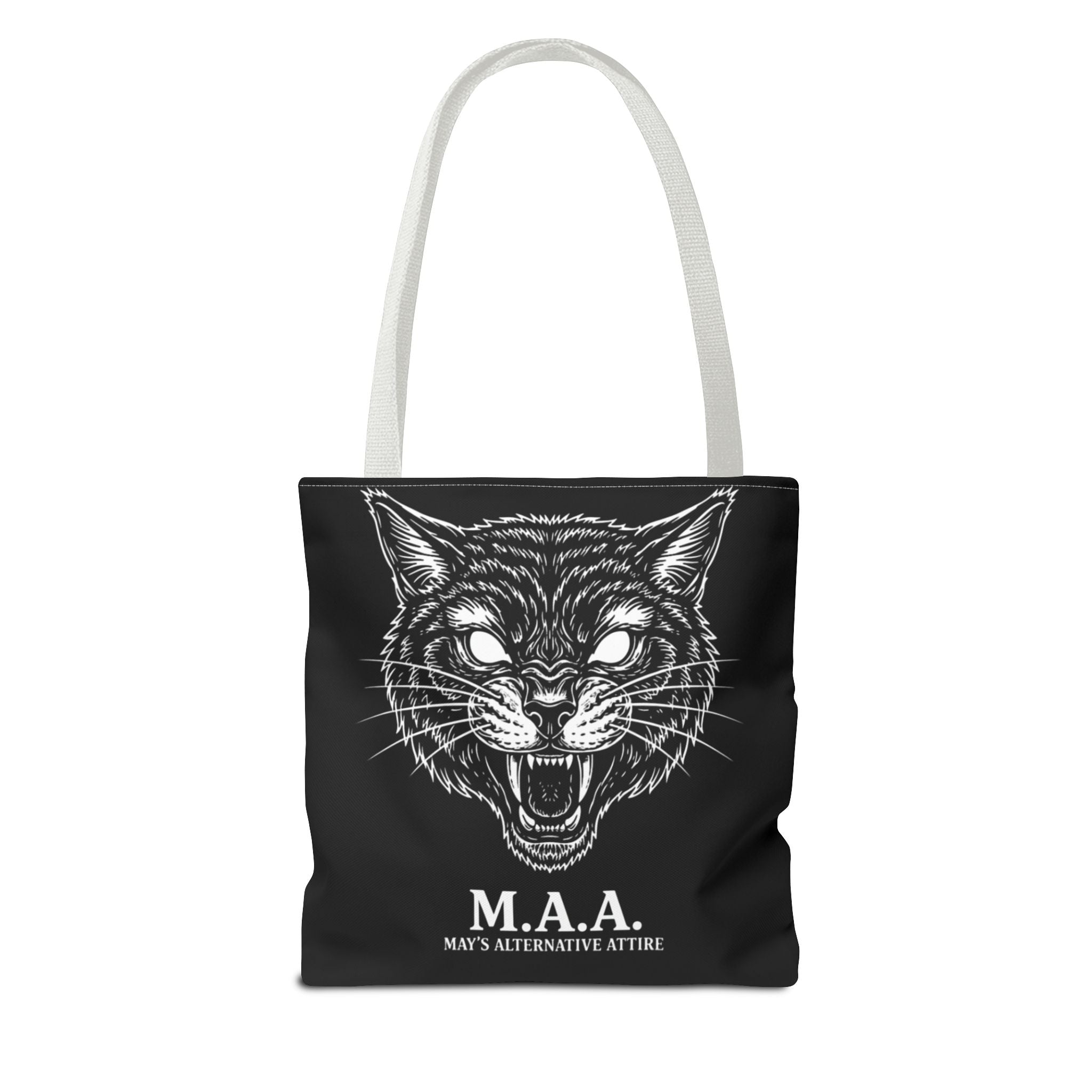 Witchy Cat Tote Bag — “Familiar Vibes Only” & M.A.A. Gothic Black Tote
