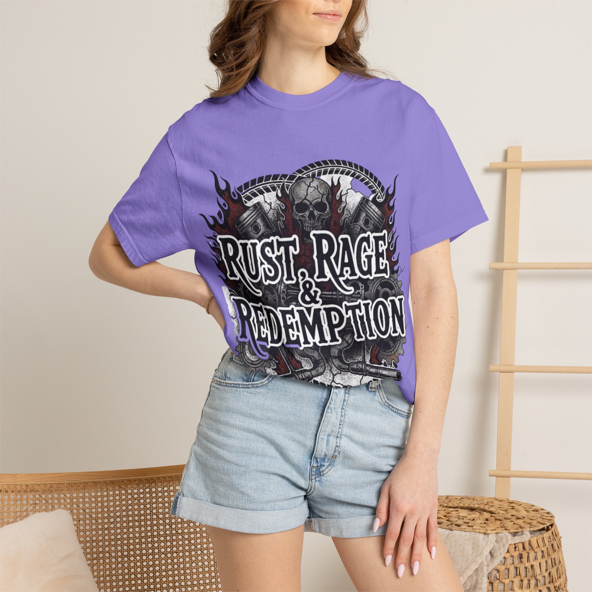 Rust, Rage & Redemption — White Stencil | MAA Gasoline & Ghosts Unisex Tee
