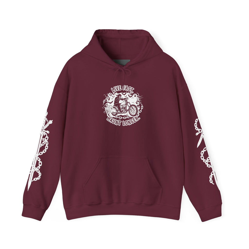 Live Fast. Haunt Longer. | MAA Flaming Moto Hooded Sweatshirt