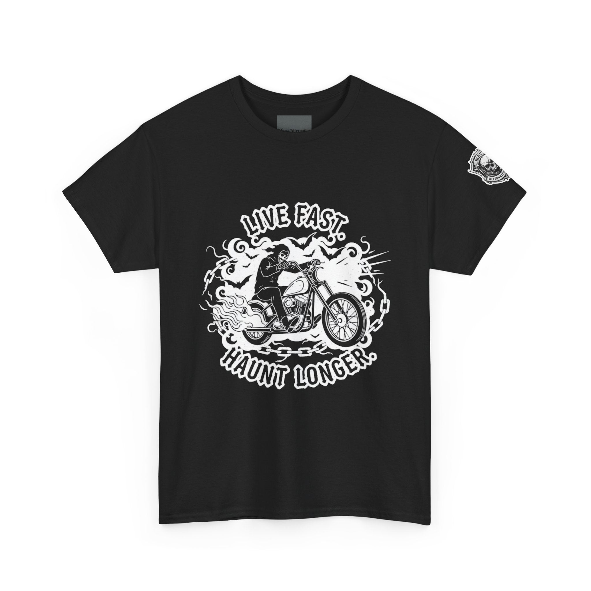 Live Fast. Haunt Longer. | MAA Flaming Moto Unisex Tee