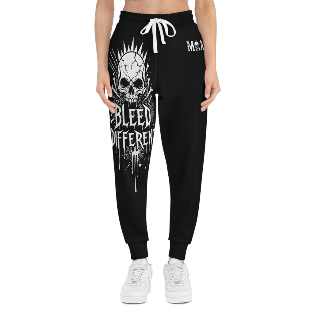 Bleed Different | MAA Gothic AOP Joggers — Black All-Over-Print Sweatpants