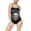 Too Pretty One-Piece Swimsuit — "Too Pretty to Be This F*cked" Gothic Beachwear