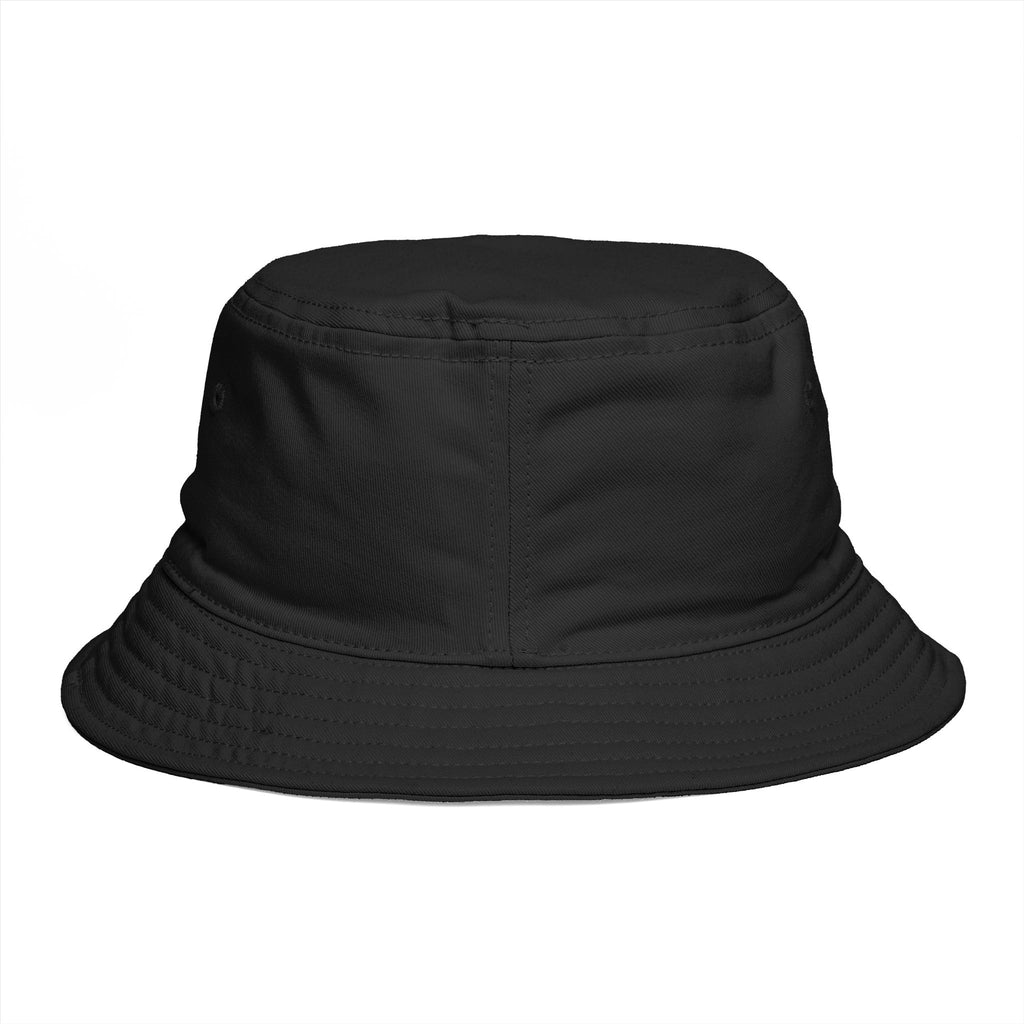 Bucket Hat - White Winged Skull Graphic Embroidered Bucket Hat