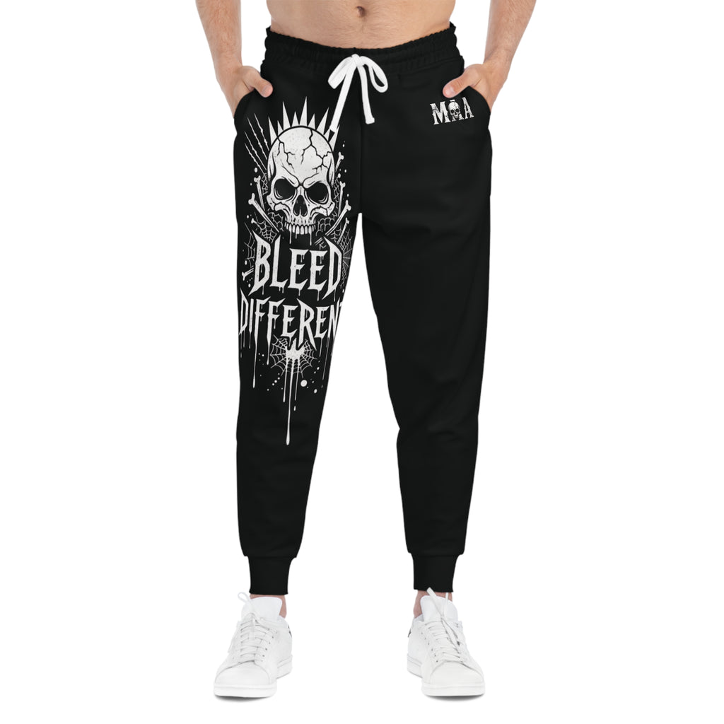 Bleed Different | MAA Gothic AOP Joggers — Black All-Over-Print Sweatpants