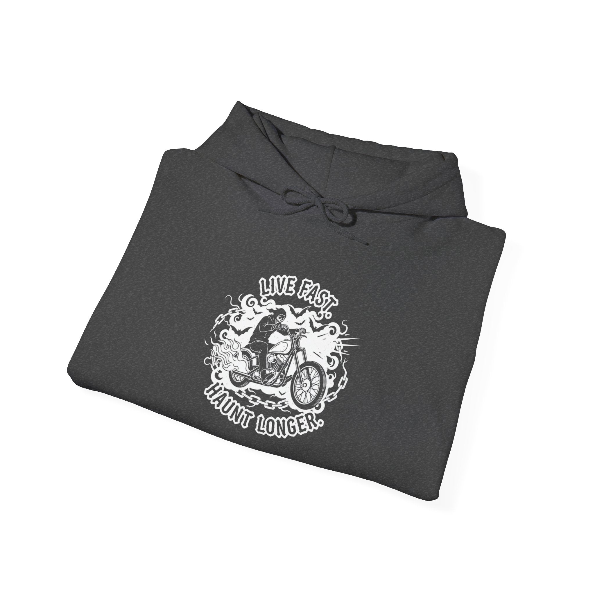 Live Fast. Haunt Longer. | MAA Flaming Moto Hooded Sweatshirt