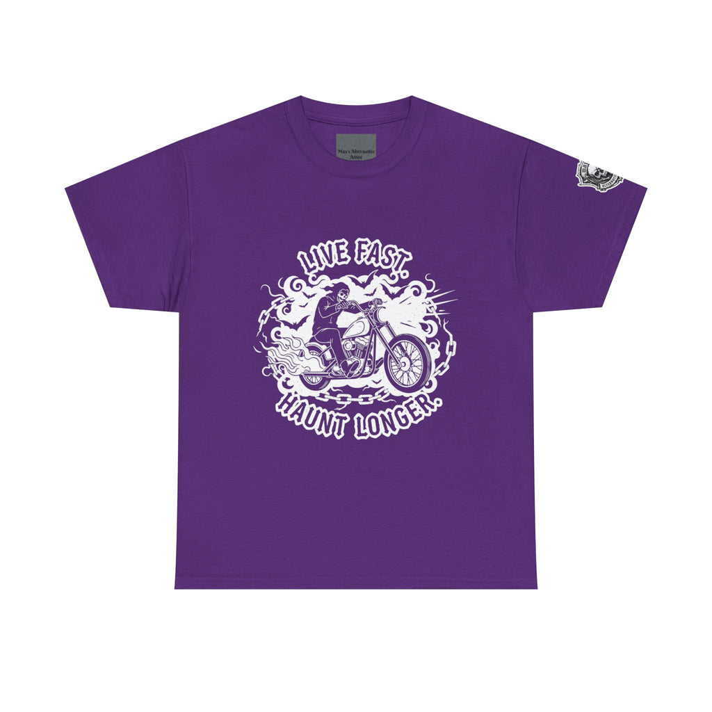 Live Fast. Haunt Longer. | MAA Flaming Moto Unisex Tee