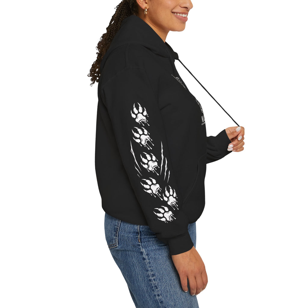 Tuxedo Cat Moon Hoodie — Black Graphic Hooded Sweatshirt | MAA Going Rogue Collection