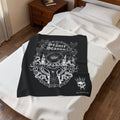 Séance Season Velveteen Plush Blanket — Gothic Occult Eye & Candle Throw