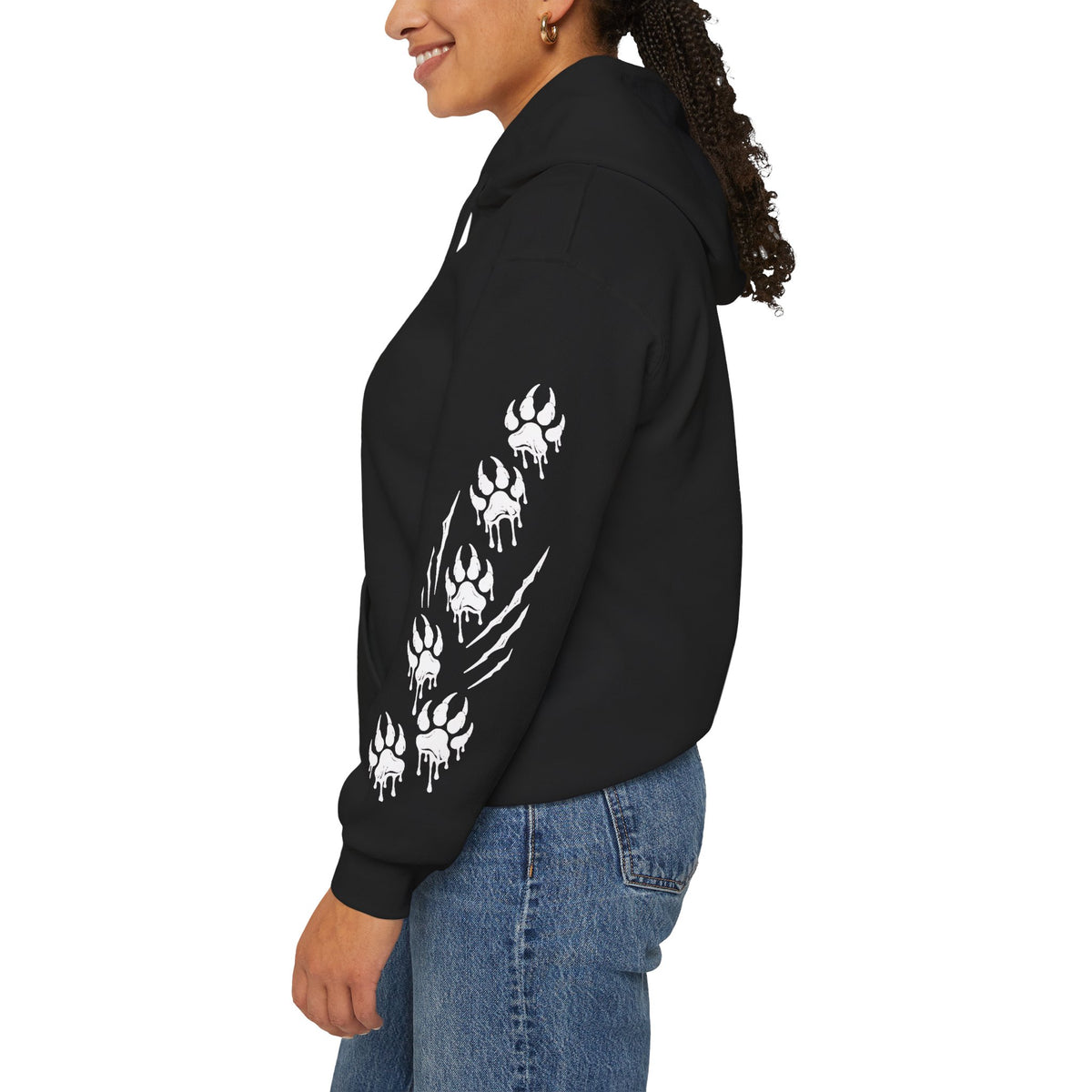 Tuxedo Cat Moon Hoodie — Black Graphic Hooded Sweatshirt | MAA Going Rogue Collection