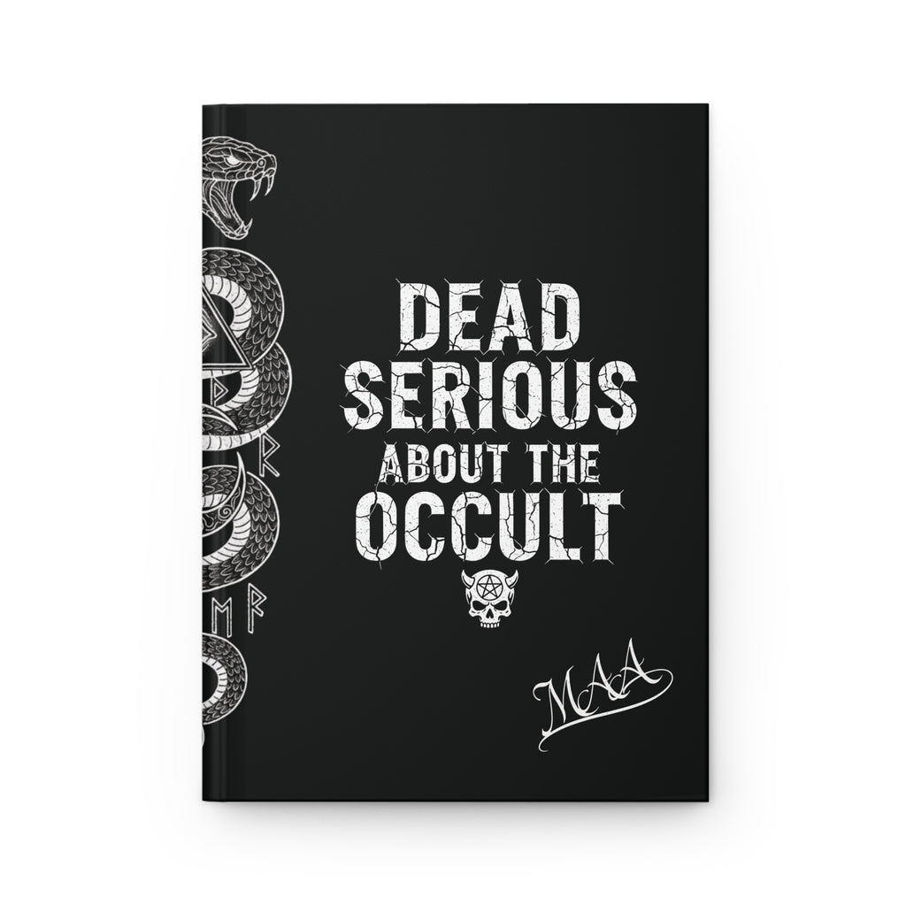 Dead Serious About the Occult Hardcover Journal — Gothic Skull & Snake Matte Notebook