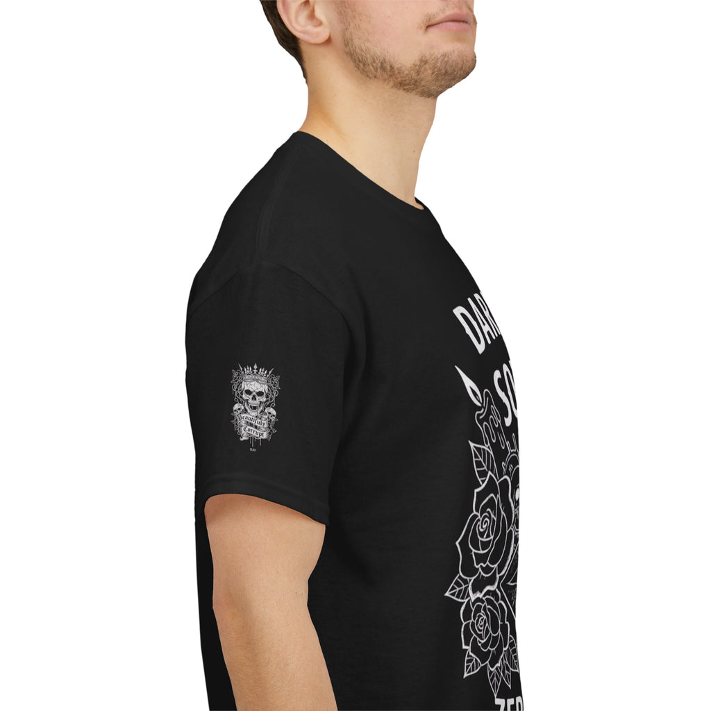 Dark Soul Skull Tee — "Dark Soul, Soft Lips, Zero F*cks" Gothic Graphic T-Shirt