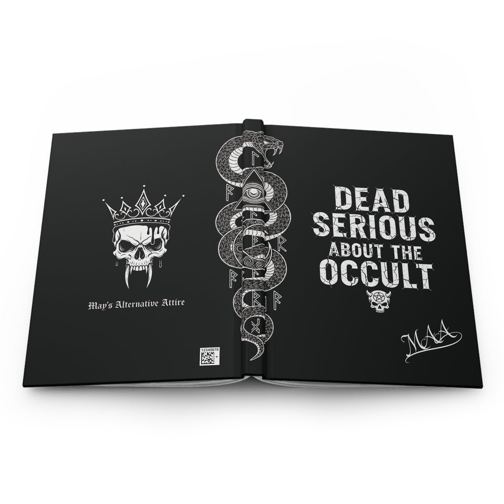 Dead Serious About the Occult Hardcover Journal — Gothic Skull & Snake Matte Notebook
