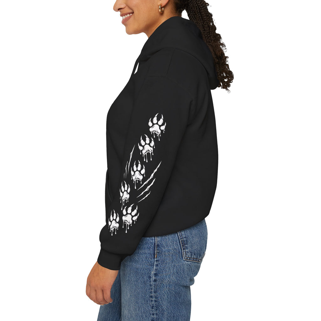 Tuxedo Cat Moon Hoodie — Black Graphic Hooded Sweatshirt | MAA Going Rogue Collection