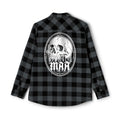 Skull Melt Flannel Shirt — Black Plaid Gothic Lumberjack Shirt