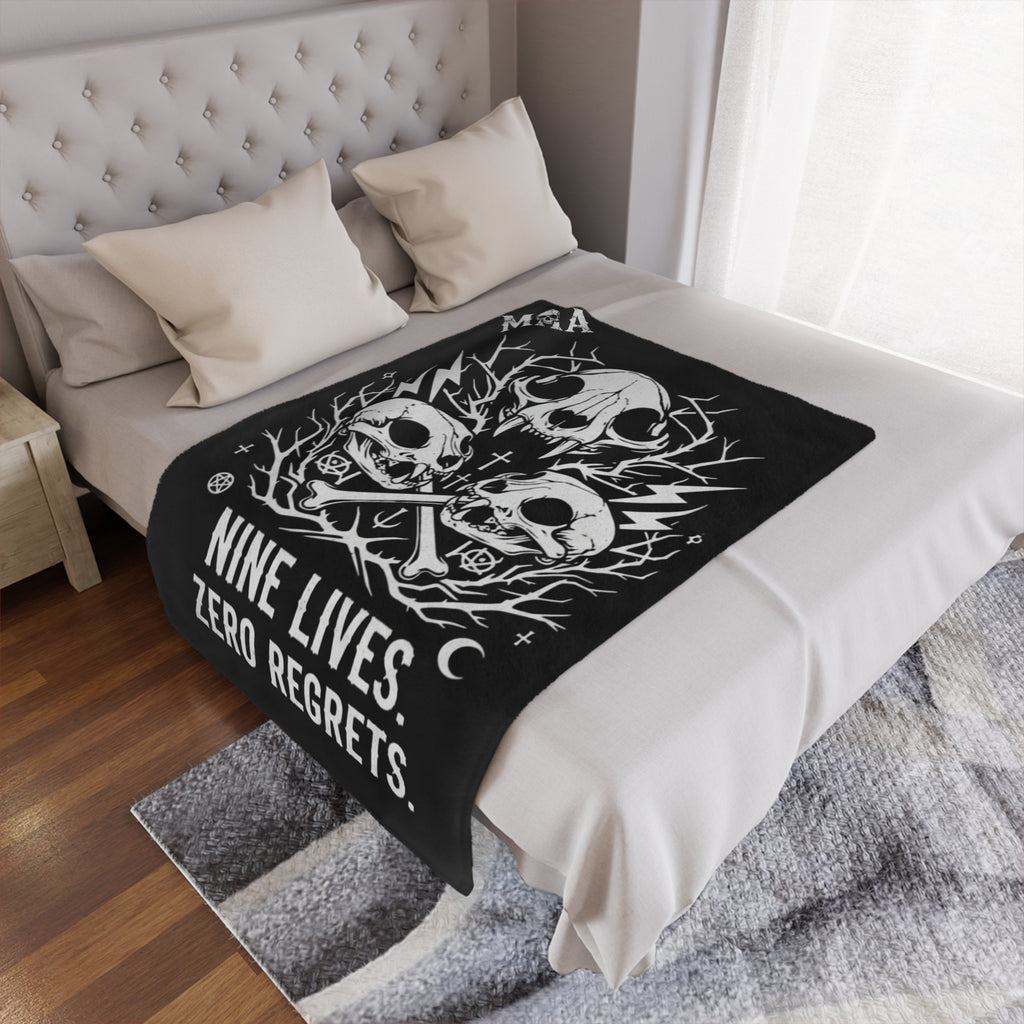 Nine Lives, Zero Regrets | MAA Going Rogue Collection Minky Blanket