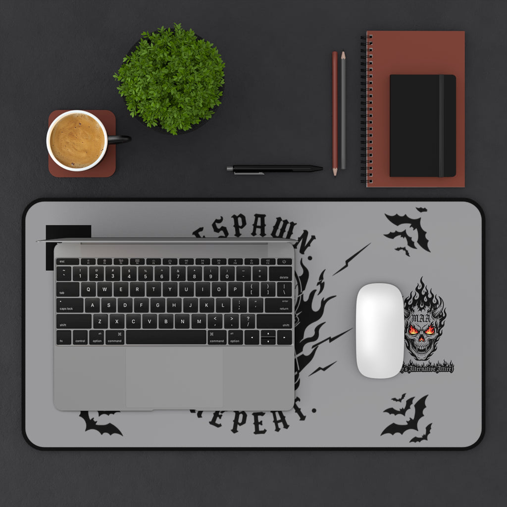 Respawn Repeat Skull Gaming Desk Mat — Gamer Mousepad for PC Setup