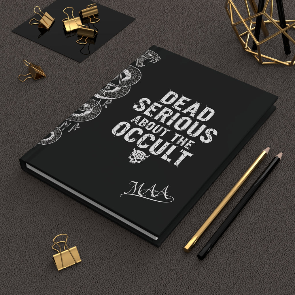 Dead Serious About the Occult Hardcover Journal — Gothic Skull & Snake Matte Notebook