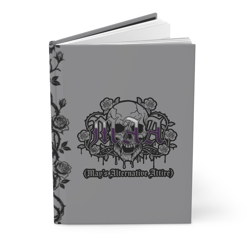 Morally Grey & Proud Hardcover Journal — Gothic Skull & Rose Notebook