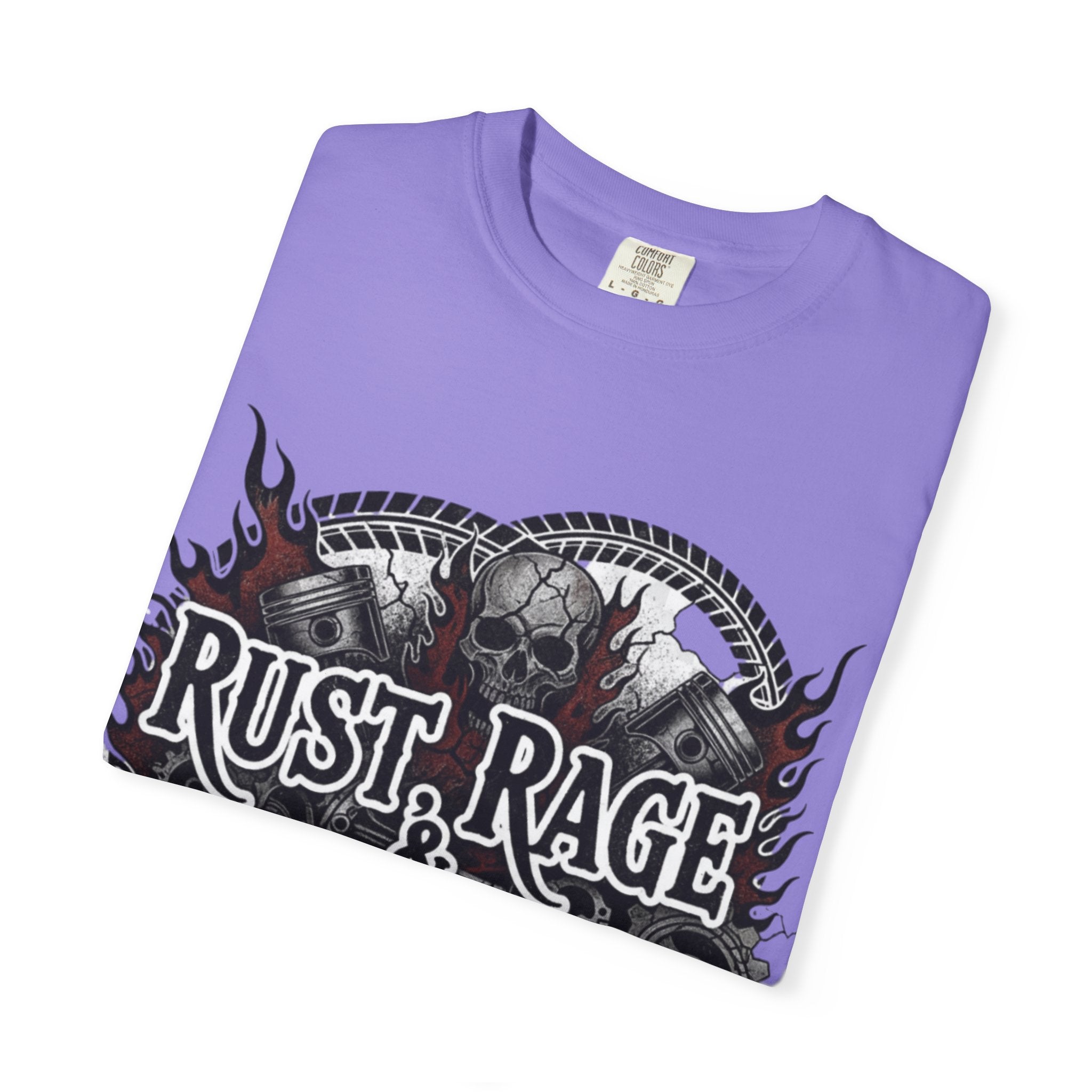 Rust, Rage & Redemption — White Stencil | MAA Gasoline & Ghosts Unisex Tee