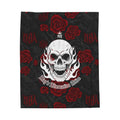 Skull & Roses Velveteen Plush Blanket — 'MOA' Alternative Gothic Throw