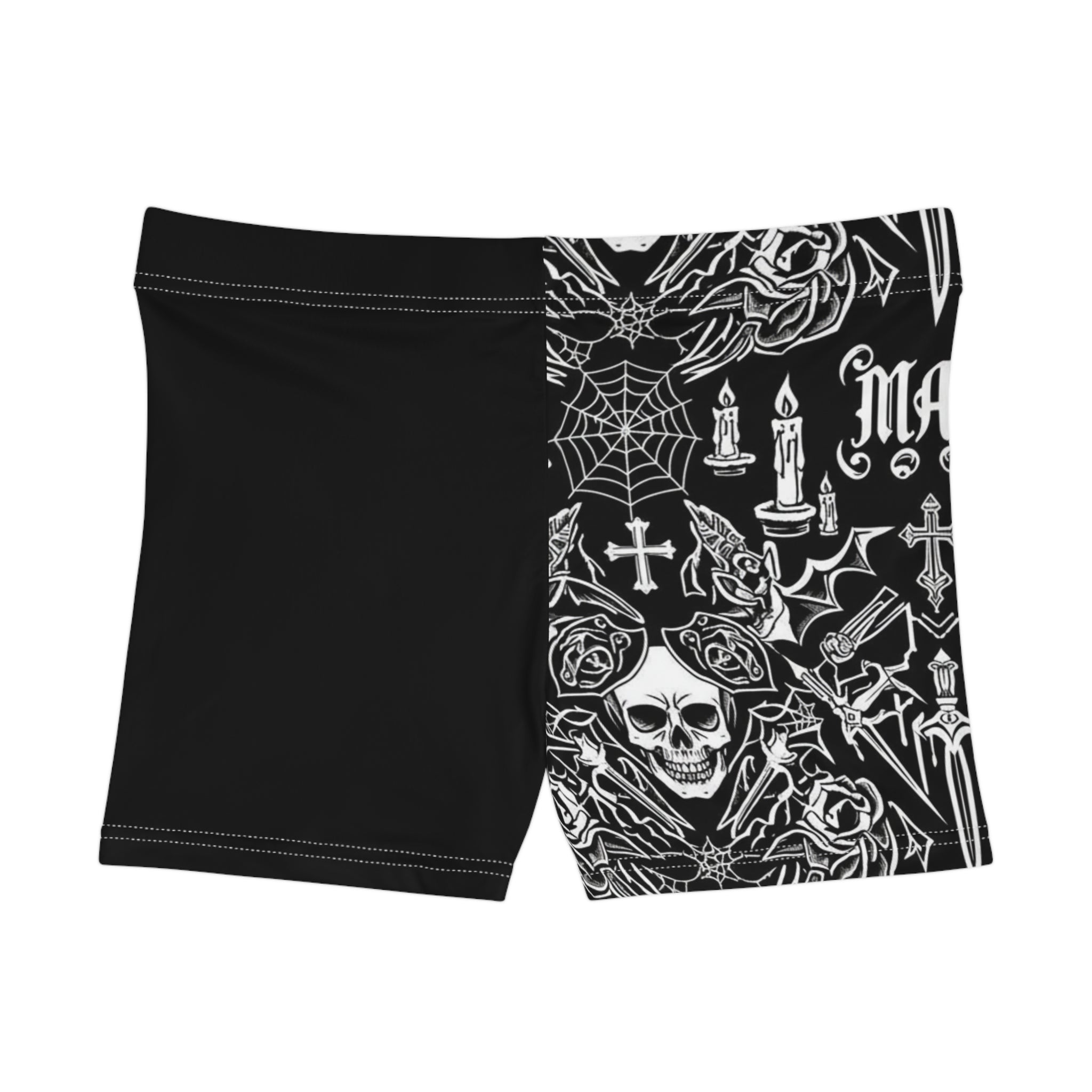 Goth Skull & Candles Women's Shorts — Alternative Punk AOP Athletic Shorts